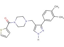 1-{[3-(3,4-dimethylphenyl)-1H-pyrazol-4-yl]methyl}-4-(2-thienylcarbonyl)piperazine