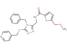 N-({4-benzyl-5-[(4-pyridinylmethyl)thio]-4H-1,2,4-triazol-3-yl}methyl)-5-(methoxymethyl)-2-furamide