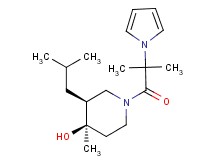 (3S*,4R*)-3-isobutyl-4-methyl-1-[2-methyl-2-(1H-pyrrol-1-yl)propanoyl]piperidin-4-ol