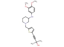 4-[5-({3-[(3,4-dimethoxyphenyl)amino]-1-piperidinyl}methyl)-2-thienyl]-2-methyl-3-butyn-2-ol