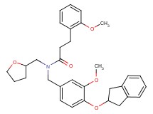 N-[4-(2,3-dihydro-1H-inden-2-yloxy)-3-methoxybenzyl]-3-(2-methoxyphenyl)-N-(tetrahydro-2-furanylmethyl)propanamide