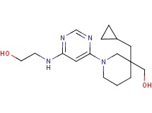 2-({6-[3-(cyclopropylmethyl)-3-(hydroxymethyl)-1-piperidinyl]-4-pyrimidinyl}amino)ethanol