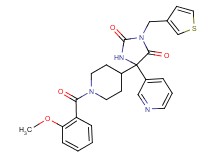 5-[1-(2-methoxybenzoyl)-4-piperidinyl]-5-(3-pyridinyl)-3-(3-thienylmethyl)-2,4-imidazolidinedione