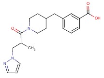 3-({1-[2-methyl-3-(1H-pyrazol-1-yl)propanoyl]-4-piperidinyl}methyl)benzoic acid