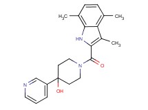 4-(3-pyridinyl)-1-[(3,4,7-trimethyl-1H-indol-2-yl)carbonyl]-4-piperidinol