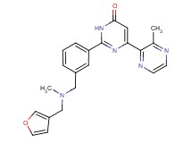 2-(3-{[(3-furylmethyl)(methyl)amino]methyl}phenyl)-6-(3-methylpyrazin-2-yl)pyrimidin-4(3H)-one
