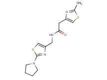 2-(2-methyl-1,3-thiazol-4-yl)-N-{[2-(1-pyrrolidinyl)-1,3-thiazol-4-yl]methyl}acetamide