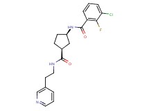 3-chloro-2-fluoro-N-[(1R*,3S*)-3-({[2-(3-pyridinyl)ethyl]amino}carbonyl)cyclopentyl]benzamide