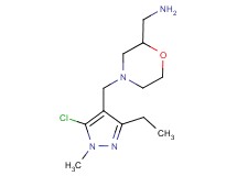 ({4-[(5-chloro-3-ethyl-1-methyl-1H-pyrazol-4-yl)methyl]morpholin-2-yl}methyl)amine