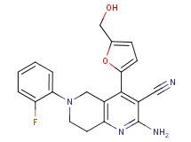 2-amino-6-(2-fluorophenyl)-4-[5-(hydroxymethyl)-2-furyl]-5,6,7,8-tetrahydro-1,6-naphthyridine-3-carbonitrile