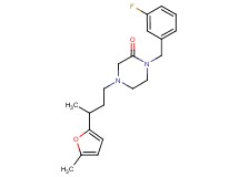 1-(3-fluorobenzyl)-4-[3-(5-methyl-2-furyl)butyl]-2-piperazinone