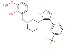 2-methoxy-6-[(3-{4-[3-(trifluoromethyl)phenyl]-1H-pyrazol-5-yl}-1-piperidinyl)methyl]phenol
