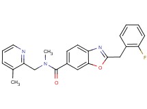 2-(2-fluorobenzyl)-N-methyl-N-[(3-methyl-2-pyridinyl)methyl]-1,3-benzoxazole-6-carboxamide