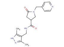 N-[(3,5-dimethyl-1H-pyrazol-4-yl)methyl]-5-oxo-1-(4-pyridinylmethyl)-3-pyrrolidinecarboxamide