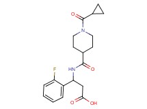 3-({[1-(cyclopropylcarbonyl)-4-piperidinyl]carbonyl}amino)-3-(2-fluorophenyl)propanoic acid
