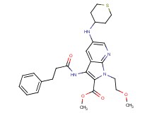 methyl 1-(2-methoxyethyl)-3-[(3-phenylpropanoyl)amino]-5-(tetrahydro-2H-thiopyran-4-ylamino)-1H-pyrrolo[2,3-b]pyridine-2-carboxylate