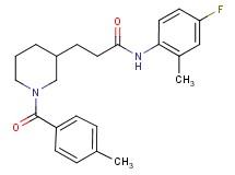 N-(4-fluoro-2-methylphenyl)-3-[1-(4-methylbenzoyl)-3-piperidinyl]propanamide
