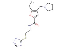 5-ethyl-4-(pyrrolidin-1-ylmethyl)-N-[2-(1H-1,2,4-triazol-5-ylthio)ethyl]-2-furamide