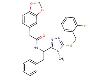 2-(1,3-benzodioxol-5-yl)-N-(1-{5-[(2-fluorobenzyl)thio]-4-methyl-4H-1,2,4-triazol-3-yl}-2-phenylethyl)acetamide