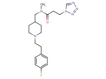 N-({1-[2-(4-fluorophenyl)ethyl]-4-piperidinyl}methyl)-N-methyl-3-(1H-tetrazol-1-yl)propanamide