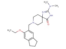 2-(dimethylamino)-8-[(6-ethoxy-2,3-dihydro-1H-inden-5-yl)methyl]-1,3,8-triazaspiro[4.5]dec-1-en-4-one