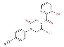 4-{4-[(3-hydroxy-2-pyridinyl)carbonyl]-5-methyl-2-oxo-1-piperazinyl}benzonitrile