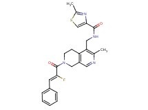 N-({7-[(2Z)-2-fluoro-3-phenyl-2-propenoyl]-3-methyl-5,6,7,8-tetrahydro-2,7-naphthyridin-4-yl}methyl)-2-methyl-1,3-thiazole-4-carboxamide
