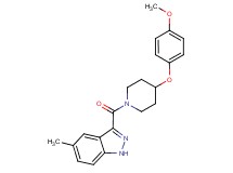 3-{[4-(4-methoxyphenoxy)-1-piperidinyl]carbonyl}-5-methyl-1H-indazole