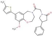 1-{2-[9-methoxy-7-(5-methyl-2-thienyl)-2,3-dihydro-1,4-benzoxazepin-4(5H)-yl]-2-oxoethyl}-4-phenyl-2-pyrrolidinone