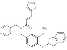 (2E)-N-[4-(2,3-dihydro-1H-inden-2-yloxy)-3-methoxybenzyl]-N-(4-pyridinylmethyl)-3-(2-thienyl)acrylamide