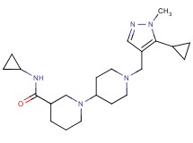 N-cyclopropyl-1'-[(5-cyclopropyl-1-methyl-1H-pyrazol-4-yl)methyl]-1,4'-bipiperidine-3-carboxamide