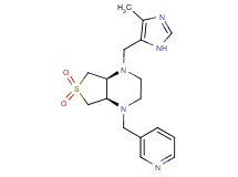(4aR*,7aS*)-1-[(4-methyl-1H-imidazol-5-yl)methyl]-4-(3-pyridinylmethyl)octahydrothieno[3,4-b]pyrazine 6,6-dioxide