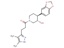 (3S*,4S*)-4-(1,3-benzodioxol-5-yl)-1-[3-(4,5-dimethyl-1H-pyrazol-3-yl)propanoyl]piperidin-3-ol
