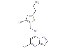 5-methyl-N-[(4-methyl-2-propyl-1,3-thiazol-5-yl)methyl]pyrazolo[1,5-a]pyrimidin-7-amine