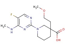1-[5-fluoro-4-(methylamino)-2-pyrimidinyl]-3-(2-methoxyethyl)-3-piperidinecarboxylic acid