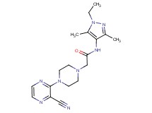2-[4-(3-cyanopyrazin-2-yl)piperazin-1-yl]-N-(1-ethyl-3,5-dimethyl-1H-pyrazol-4-yl)acetamide