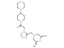 (2R*,6S*)-2,6-dimethyl-4-[(1-{2-oxo-2-[4-(4-thiomorpholinyl)-1-piperidinyl]ethyl}-1H-tetrazol-5-yl)methyl]morpholine