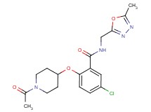 2-[(1-acetylpiperidin-4-yl)oxy]-5-chloro-N-[(5-methyl-1,3,4-oxadiazol-2-yl)methyl]benzamide