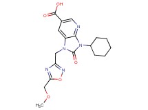 3-cyclohexyl-1-{[5-(methoxymethyl)-1,2,4-oxadiazol-3-yl]methyl}-2-oxo-2,3-dihydro-1H-imidazo[4,5-b]pyridine-6-carboxylic acid
