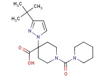 4-(3-tert-butyl-1H-pyrazol-1-yl)-1-(piperidin-1-ylcarbonyl)piperidine-4-carboxylic acid