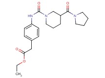 ethyl [4-({[3-(pyrrolidin-1-ylcarbonyl)piperidin-1-yl]carbonyl}amino)phenyl]acetate
