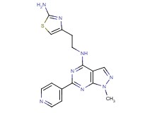 N-[2-(2-amino-1,3-thiazol-4-yl)ethyl]-1-methyl-6-pyridin-4-yl-1H-pyrazolo[3,4-d]pyrimidin-4-amine