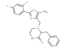 3-benzyl-4-{[2-(2,4-difluorophenyl)-5-methyl-1,3-oxazol-4-yl]methyl}-2-piperazinone