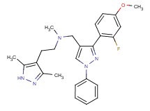 2-(3,5-dimethyl-1H-pyrazol-4-yl)-N-{[3-(2-fluoro-4-methoxyphenyl)-1-phenyl-1H-pyrazol-4-yl]methyl}-N-methylethanamine