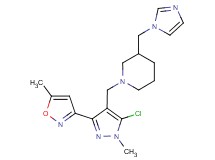 1-{[5-chloro-1-methyl-3-(5-methylisoxazol-3-yl)-1H-pyrazol-4-yl]methyl}-3-(1H-imidazol-1-ylmethyl)piperidine