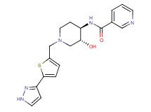 N-((3R*,4R*)-3-hydroxy-1-{[5-(1H-pyrazol-3-yl)-2-thienyl]methyl}piperidin-4-yl)nicotinamide