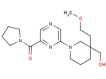 {3-(2-methoxyethyl)-1-[6-(1-pyrrolidinylcarbonyl)-2-pyrazinyl]-3-piperidinyl}methanol