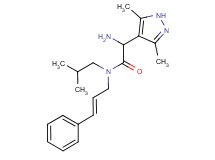 2-amino-2-(3,5-dimethyl-1H-pyrazol-4-yl)-N-isobutyl-N-[(2E)-3-phenylprop-2-en-1-yl]acetamide