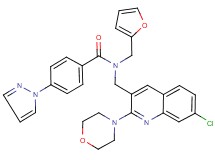 N-{[7-chloro-2-(4-morpholinyl)-3-quinolinyl]methyl}-N-(2-furylmethyl)-4-(1H-pyrazol-1-yl)benzamide