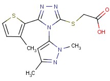 {[4-(1,3-dimethyl-1H-pyrazol-5-yl)-5-(3-methyl-2-thienyl)-4H-1,2,4-triazol-3-yl]thio}acetic acid